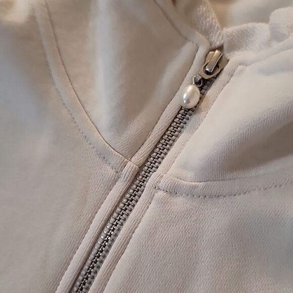 Cami NYC Margaret ruffle-trimmed Pearl Zipper French cotton-terry sweater - Picture 14 of 16